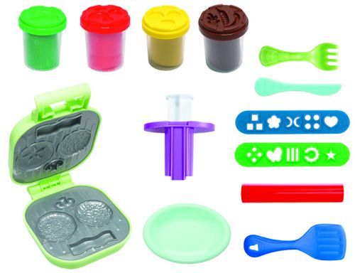 MAC TOYS Veselá plastelína burger 4x56g