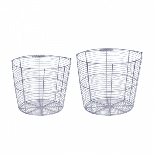 Kulaté košíky, set 2 ks, stříbrný kov, RUSLO