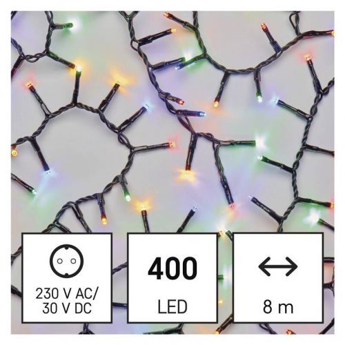 Vianočné osvetlenie EMOS 400 LED řetěz - ježek, 8 m, venkovní i vnitřní, multicolor, časovač (D4BM02) barva drátu: černá
barva světla: multicolor
časo