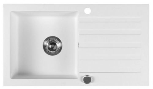 SAPHO SAPHO - Drez granitový zabudovateľný s odkvapkávacou plochou, 78x44 cm, biela GR7201