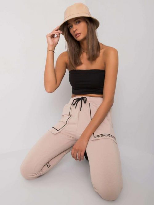 Svetlo béžové tepláky s vreckami S