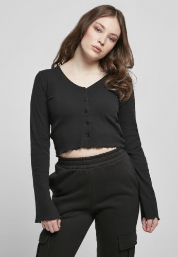 Urban Classics Ladies Cropped Rib Cardigan black - XS