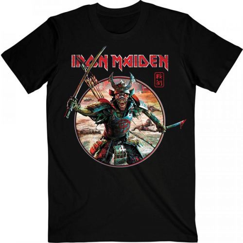 Iron Maiden - Tričko Senjutsu Eddie Warrior Circle - Muž, Unisex, Čierna, S