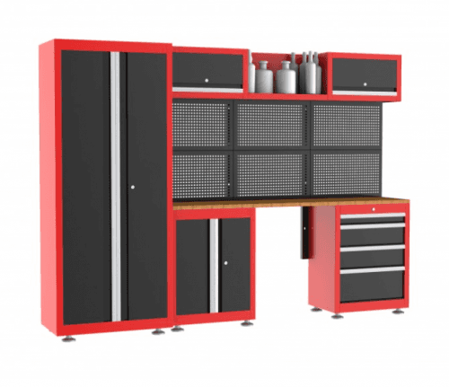Resser Pracovný stôl ponk do dielne 269,2cm RED