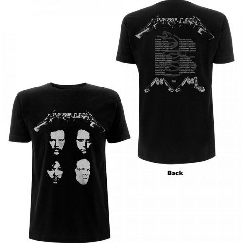 Metallica - Tričko 4 Faces - Muž, Unisex, Čierna, XXL