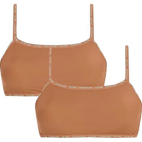 Calvin Klein 2 PACK - dámska podprsenka CK One Bralette QD3806E BRONZED S