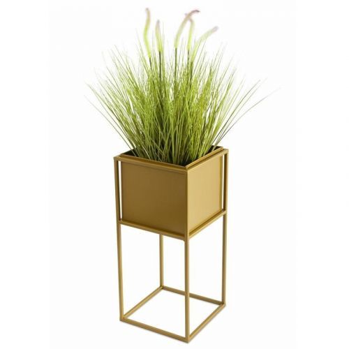 Květinový stojan s květináčem Brett 50 cm zlatý