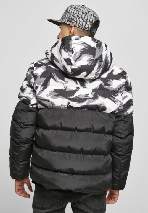 Urban Classics Statement Brushcamo Yoke Puffer Jacket black/grey - XS