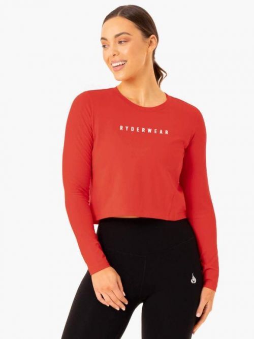 Ryderwear Dámske tričko Long Sleeve Top Foundation Red  XS