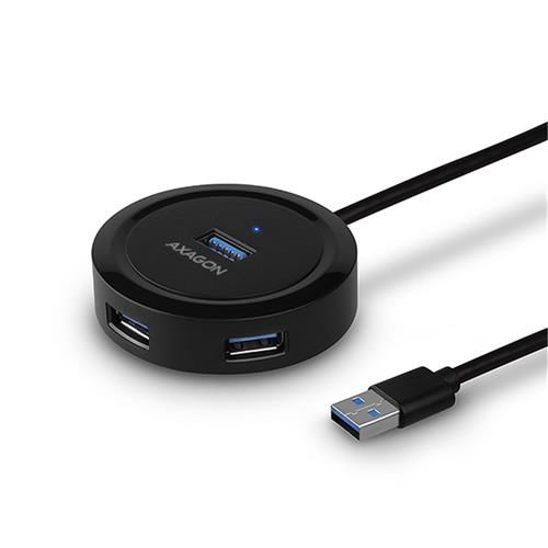 AXAGON HUE-P1A 4x USB3.2 Gen 1 ROUND hub, micro USB power IN, 30cm USB-A cable