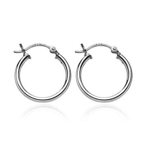 Strieborné náušnice 925 - kruhy s jednoduchým dizajnom, 16 mm