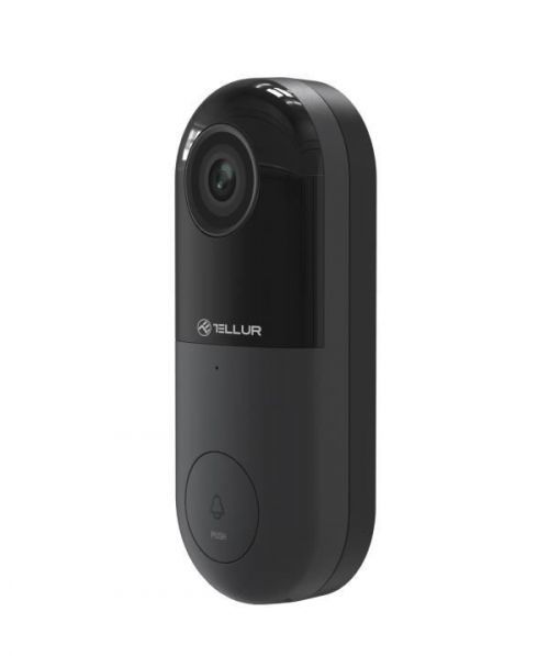 Tellur Video DoorBell WiFi, 1080P, PIR, Wired, Black