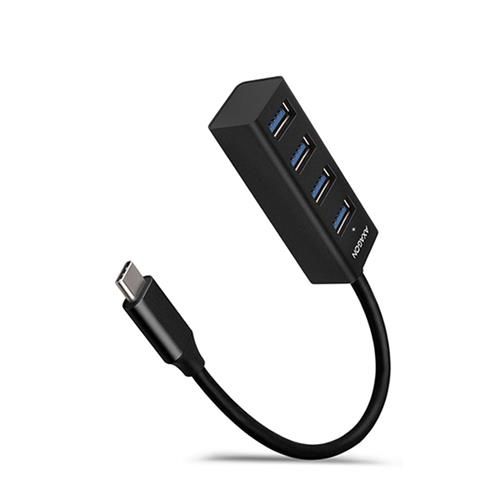 AXAGON HUE-M1C 4x USB3.2 Gen 1 MINI hub, metal, 20cm USB-C cable