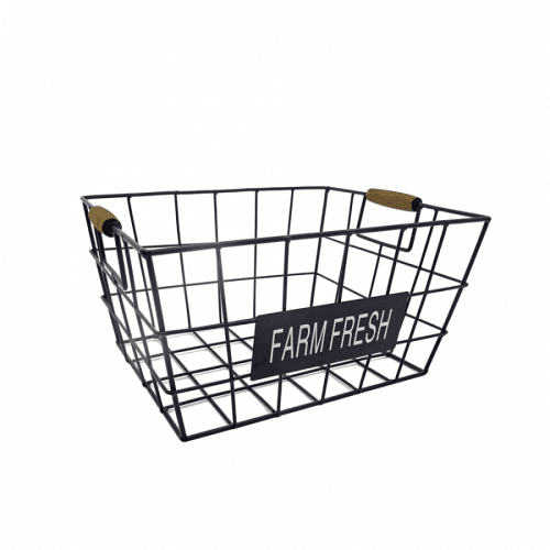 Kovový košík, černá, RIVAN