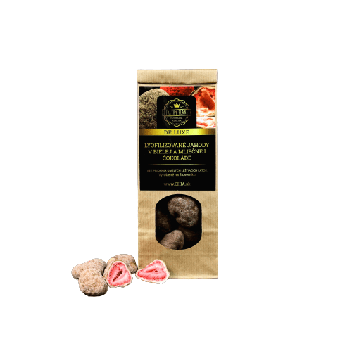 Healthy Planet Mrazom sušené jahody v bielej a mliečnej čokoláde 50 g