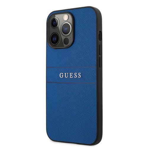 GUHCP13LPSASBBL Guess PU Leather Saffiano Zadní Kryt pro iPhone 13 Pro Blue