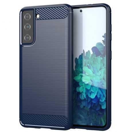 MG Carbon Case Flexible silikónový kryt na Samsung Galaxy S21 FE, modrý