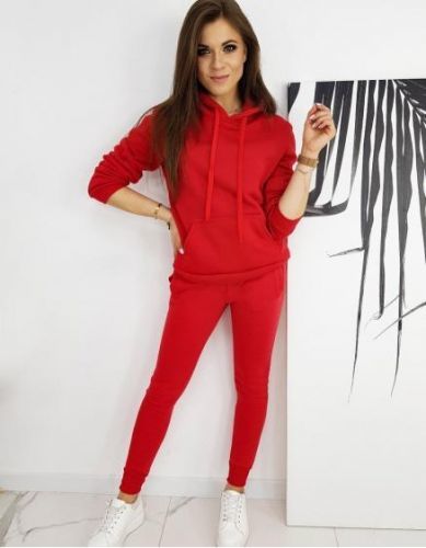 Dámska tepláková súprava s kapucňou DRESSLILY červená