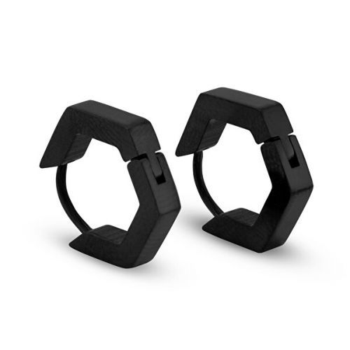 Troli Čierne kruhové náušnice KS-158