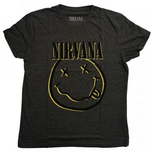 Nirvana - Tričko Inverse Smiley - Muž, Unisex, Šedá/Čierna, M