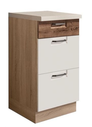 Skrinka do kuchyne Favorit 8D Sonoma/White/Ribbeck