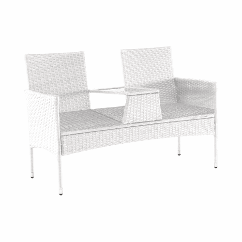 Zahradní lavice se stolkem, bílá, LALIT TYP 2