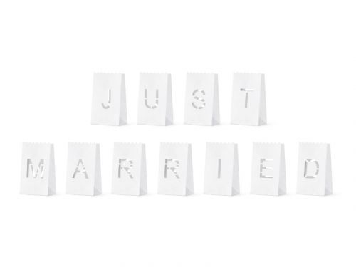 PartyDeco Papierové lampióny - Just Married 11 ks