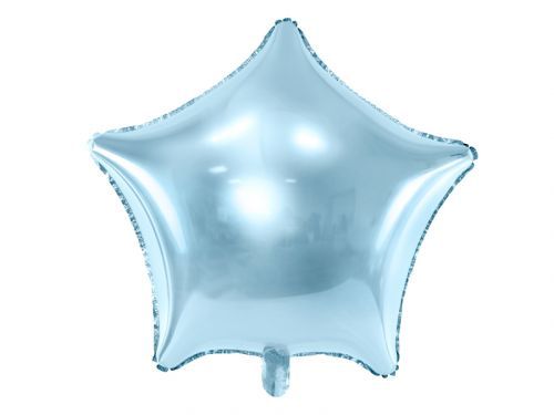 PartyDeco Fóliový balón hviezda - svetlomodrá 45 cm