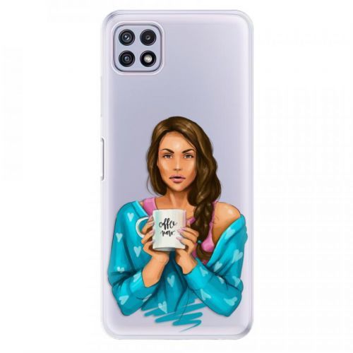 Odolné silikónové puzdro iSaprio - Coffe Now - Brunette - Samsung Galaxy A22 5G