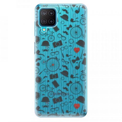 Odolné silikónové puzdro iSaprio - Vintage Pattern 01 - black - Samsung Galaxy M12