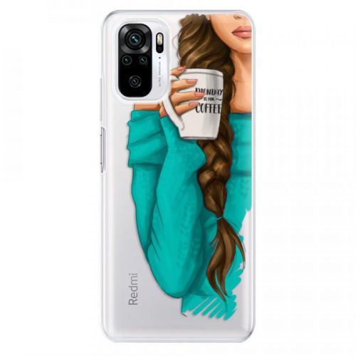 Odolné silikónové puzdro iSaprio - My Coffe and Brunette Girl - Xiaomi Redmi Note 10 / Note 10S