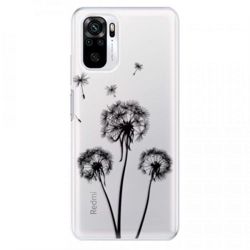 Odolné silikónové puzdro iSaprio - Three Dandelions - black - Xiaomi Redmi Note 10 / Note 10S