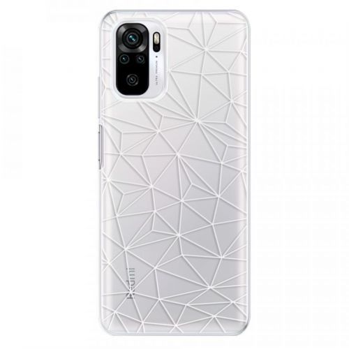 Odolné silikónové puzdro iSaprio - Abstract Triangles 03 - white - Xiaomi Redmi Note 10 / Note 10S
