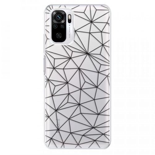 Odolné silikónové puzdro iSaprio - Abstract Triangles 03 - black - Xiaomi Redmi Note 10 / Note 10S