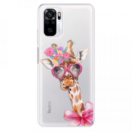 Odolné silikónové puzdro iSaprio - Lady Giraffe - Xiaomi Redmi Note 10 / Note 10S