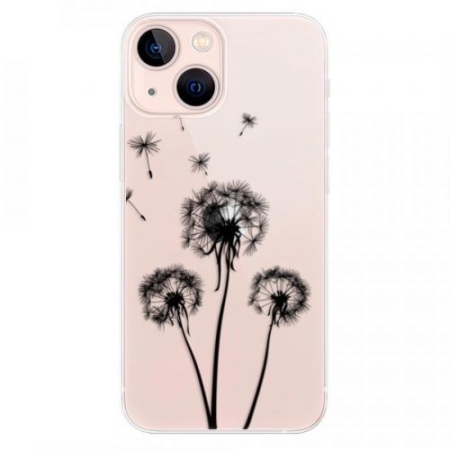 Odolné silikónové puzdro iSaprio - Three Dandelions - black - iPhone 13 mini