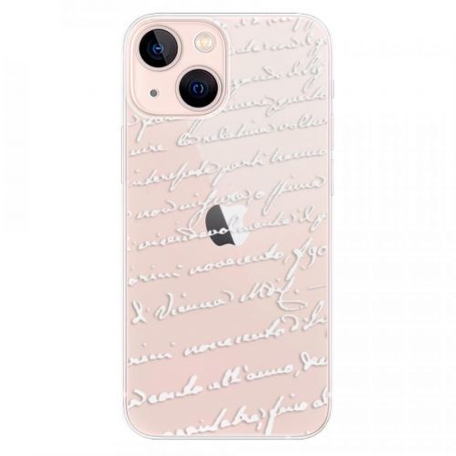 Odolné silikónové puzdro iSaprio - Handwriting 01 - white - iPhone 13 mini