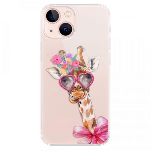 Odolné silikónové puzdro iSaprio - Lady Giraffe - iPhone 13 mini