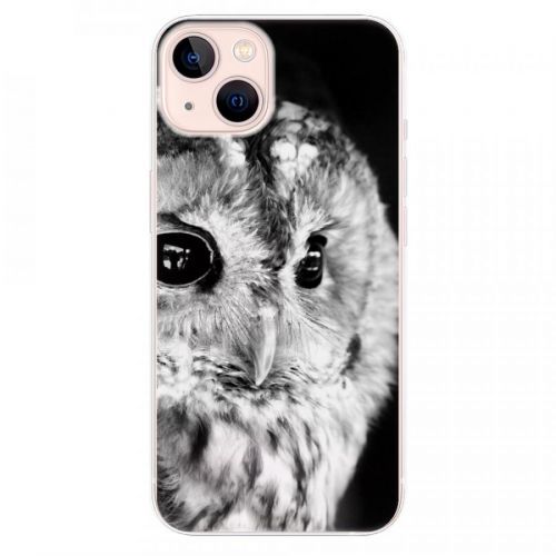 Odolné silikónové puzdro iSaprio - BW Owl - iPhone 13