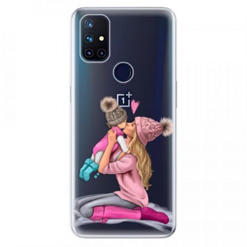 Odolné silikónové puzdro iSaprio - Kissing Mom - Blond and Girl - OnePlus Nord N10 5G