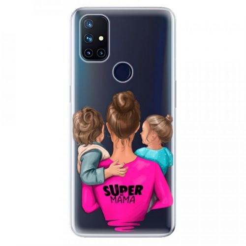 Odolné silikónové puzdro iSaprio - Super Mama - Boy and Girl - OnePlus Nord N10 5G