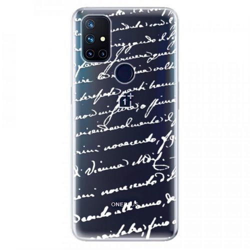 Odolné silikónové puzdro iSaprio - Handwriting 01 - white - OnePlus Nord N10 5G