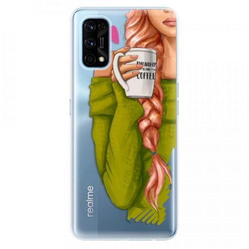 Odolné silikónové puzdro iSaprio - My Coffe and Redhead Girl - Realme 7 Pro