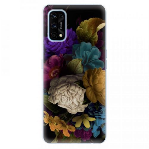 Odolné silikónové puzdro iSaprio - Dark Flowers - Realme 7 Pro