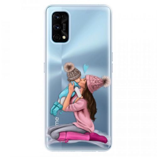 Odolné silikónové puzdro iSaprio - Kissing Mom - Brunette and Boy - Realme 7 Pro