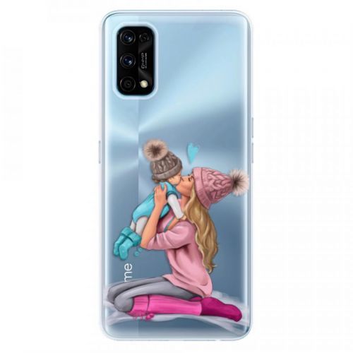 Odolné silikónové puzdro iSaprio - Kissing Mom - Blond and Boy - Realme 7 Pro