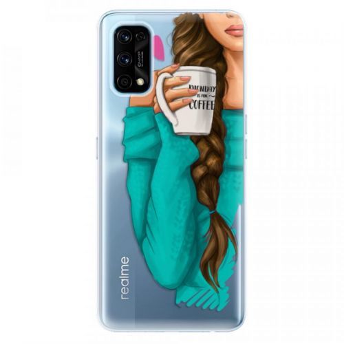 Odolné silikónové puzdro iSaprio - My Coffe and Brunette Girl - Realme 7 Pro