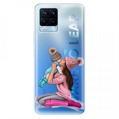 Odolné silikónové puzdro iSaprio - Kissing Mom - Brunette and Boy - Realme 8 / 8 Pro