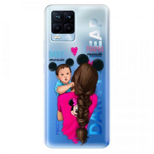Odolné silikónové puzdro iSaprio - Mama Mouse Brunette and Boy - Realme 8 / 8 Pro