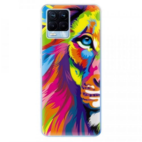 Odolné silikónové puzdro iSaprio - Rainbow Lion - Realme 8 / 8 Pro